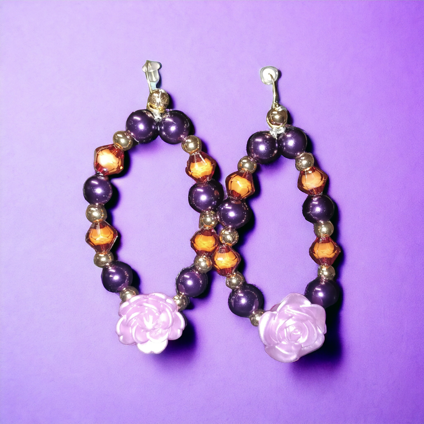 Lavender Rose Earring