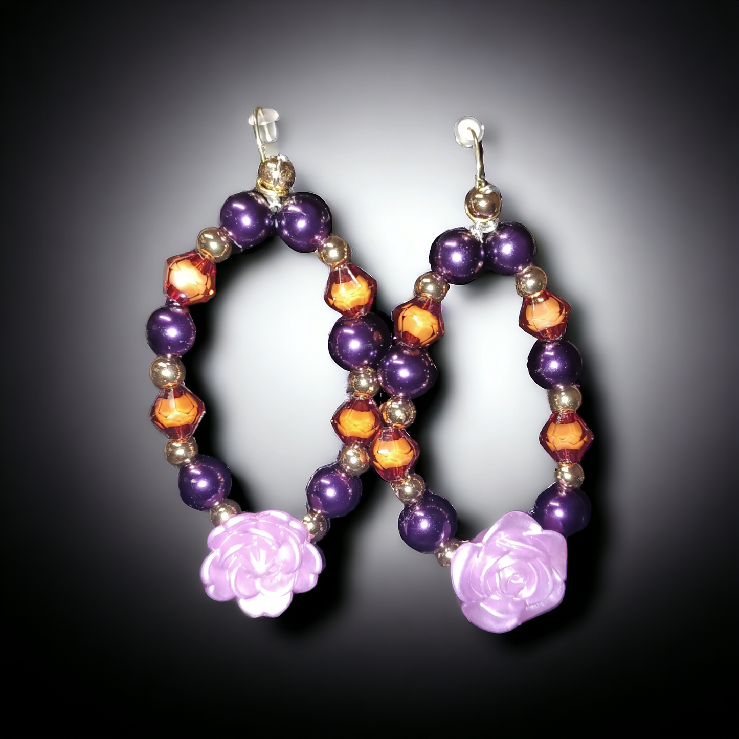 Lavender Rose Earring