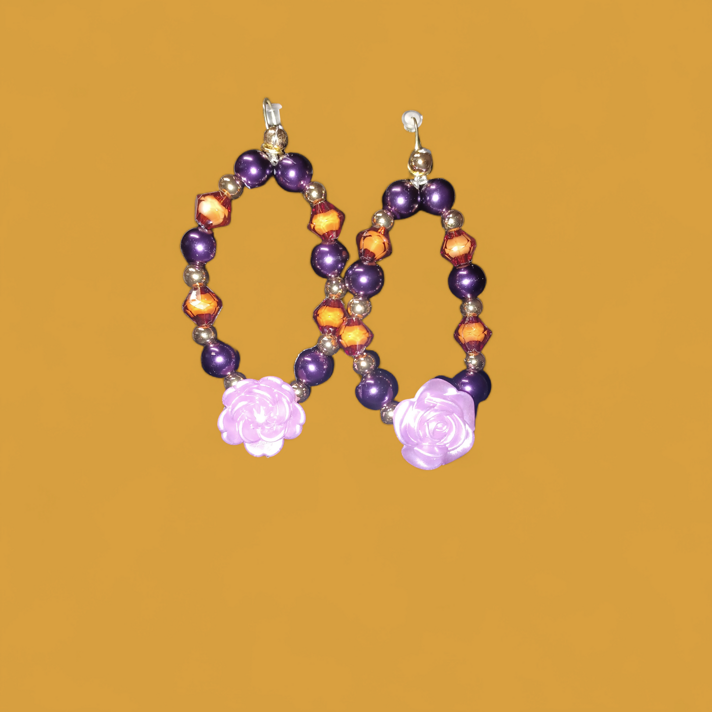 Lavender Rose Earring