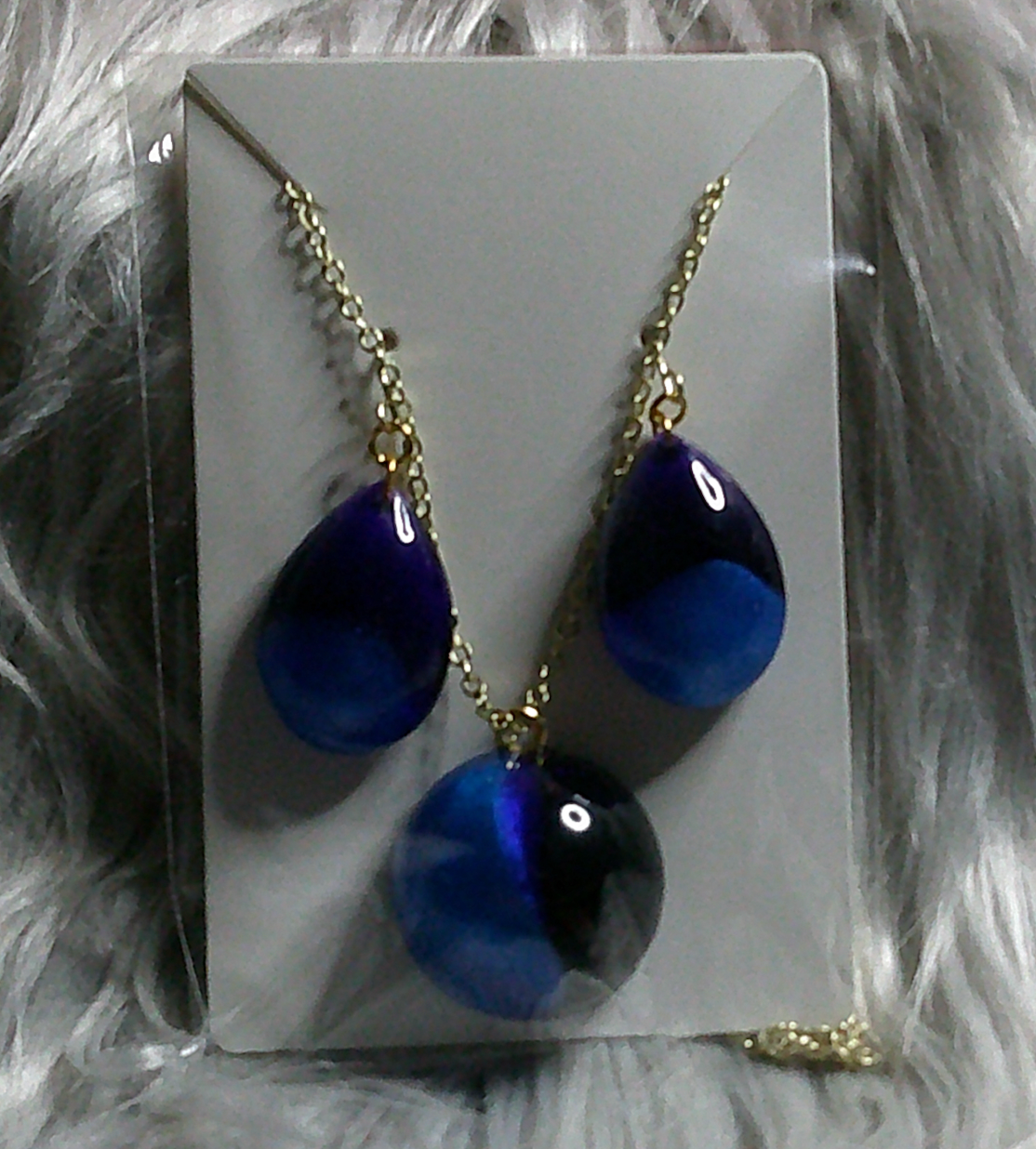 Purple & Blue Necklace Set